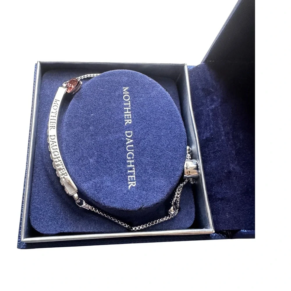 Brilliance Mother Daughter Bolo Bracelet Swarovski Crystals‎ Silver Tone OS